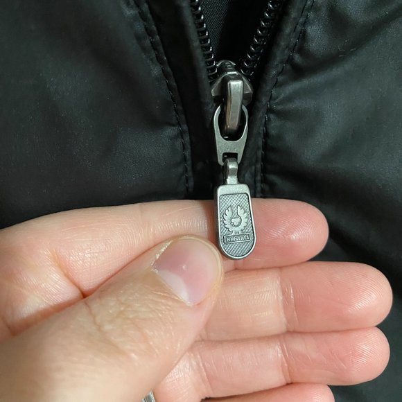 Belstaff Silver Label Black Coated Zip Up Vest Navy Trim Sz 44 (US 10/L) - Picture 7 of 15